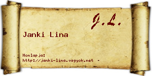 Janki Lina névjegykártya
